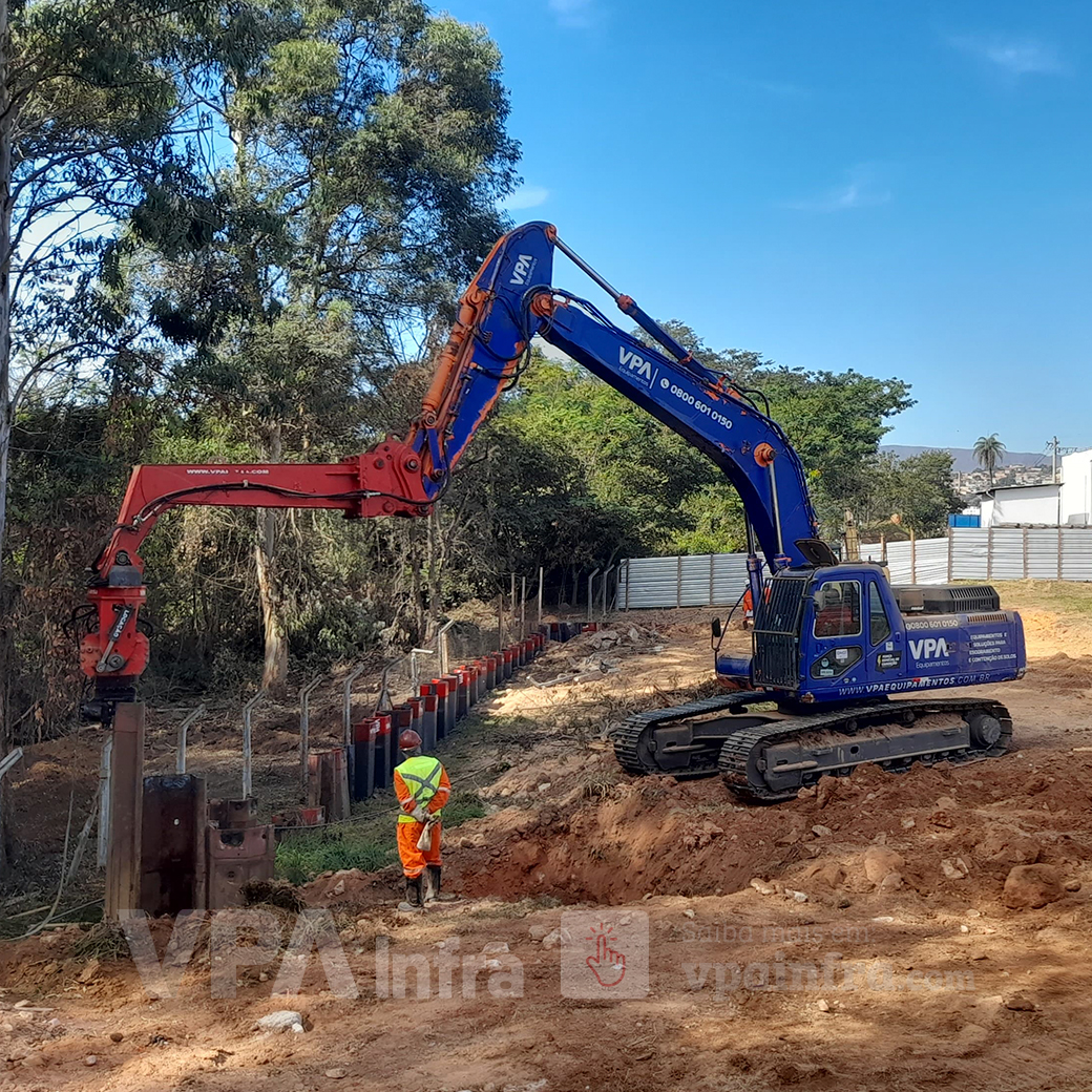 Estacas Prancha para construção de reservatório de água em Usina Termelétrica da Petrobras